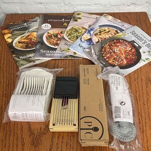 Pampered Chef Bundle Egg Slicer, Hold n slice, and Dough Crimper + 5 books